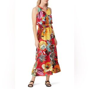 Aldomartins Burge Maxi Dress Vibrant Tropical Resort Coastal  Floral Size 6 S